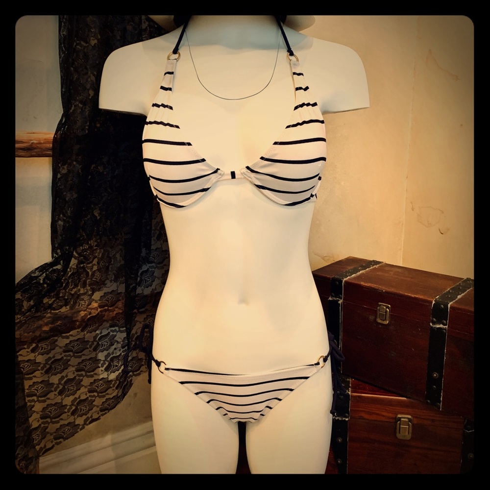 🔥Little Striped Sting Bikini 🖤SMALL🖤